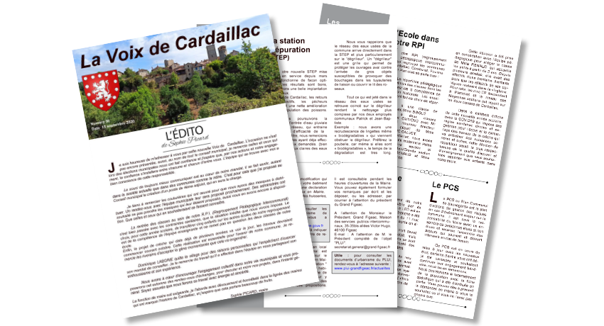 Journal communal La Voix de Cardaillac, informations locales