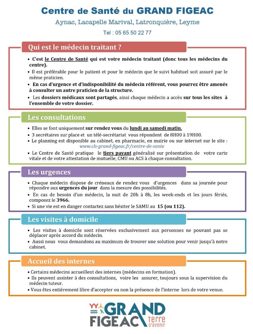 Brochure du centre de santé du grand Figeac